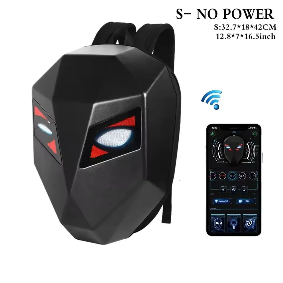 Mochila Para motocicleta Para hombre y mujer, aplicación de ojos Led, Control por Bluetooth, Editor DIY, portátil de 14 pulgadas, Mochilas Para Motocicletas, mochila F1