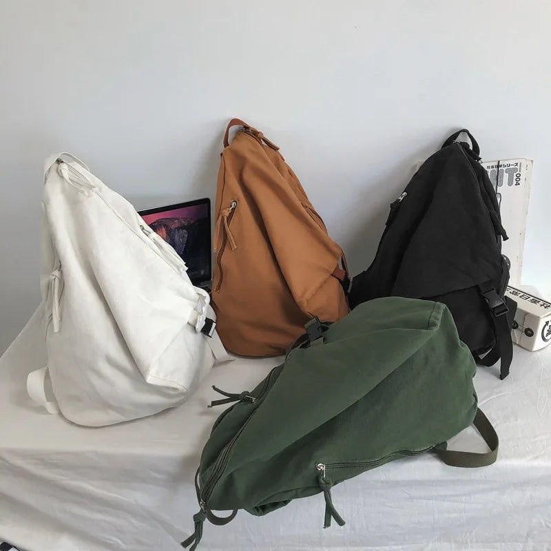 Mochila de lona de estilo japonés informal y a la moda para estudiantes de secundaria y universitarios mochila para mujeres 가mochilas masculinas