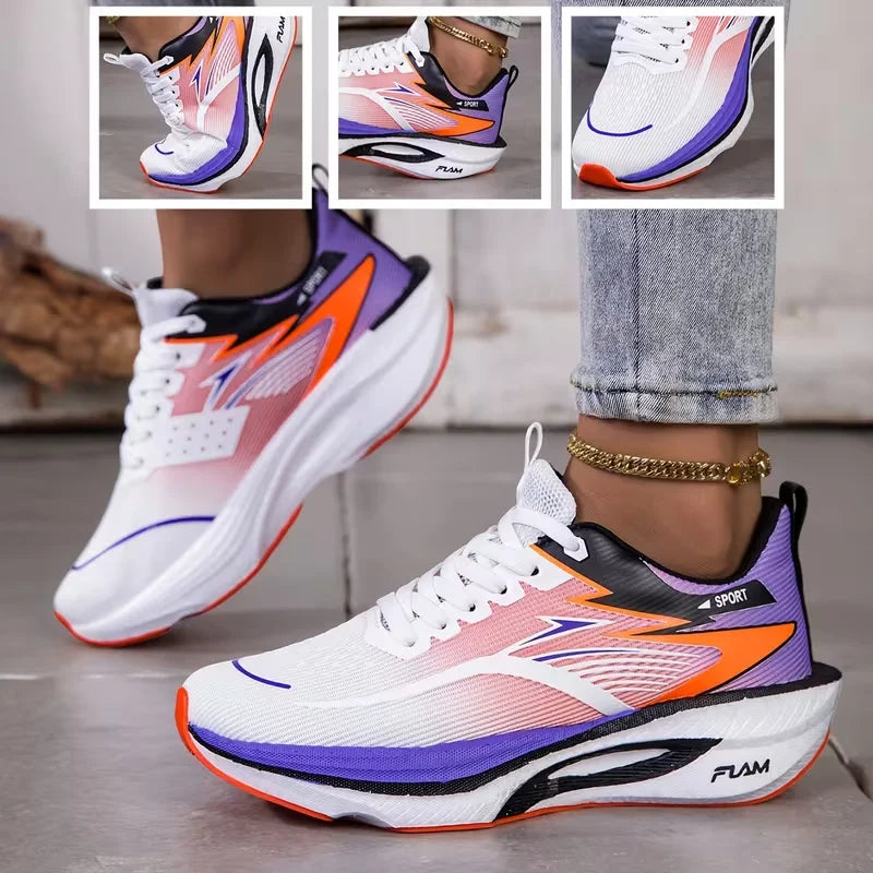 Zapatillas Deportivas para Mujer 2026, Transpirables, de Malla Tejida, Cómodas, Planas, con Cordones, Modernas, Casuales, para Correr al Aire Libre
