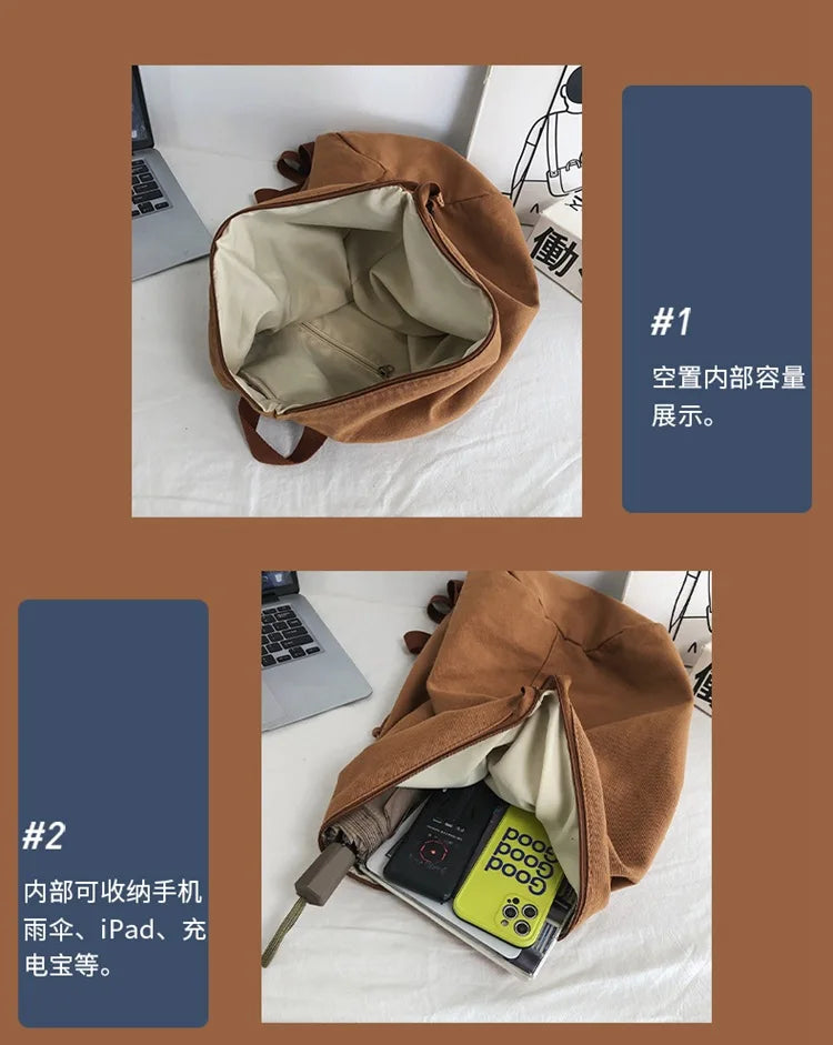Mochila de lona de estilo japonés informal y a la moda para estudiantes de secundaria y universitarios mochila para mujeres 가mochilas masculinas
