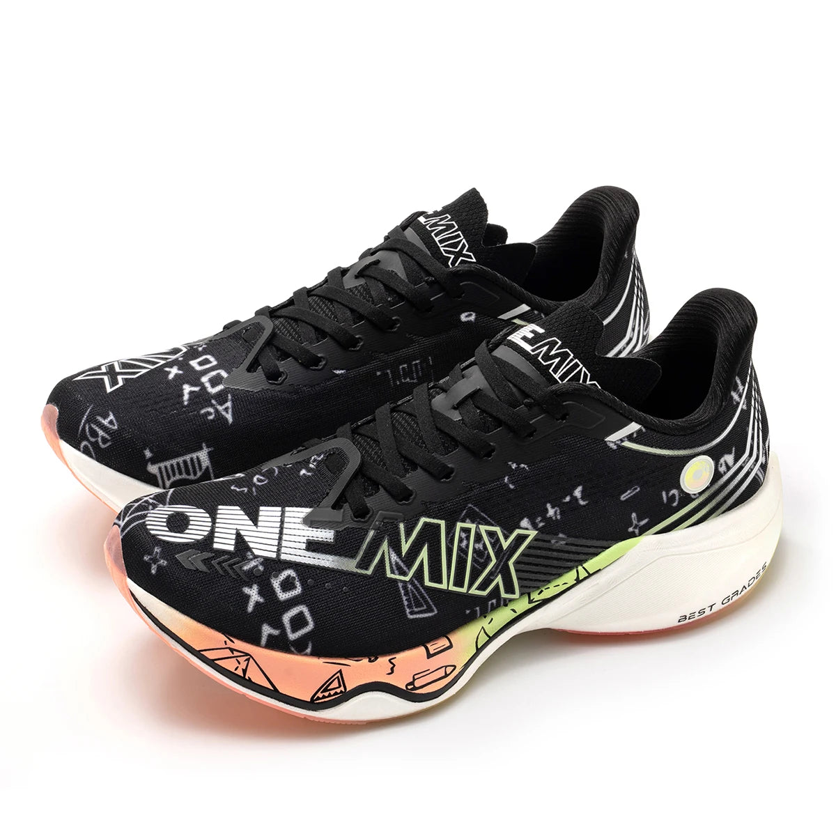 ONEMIX Zapatillas de Running y Entrenamiento con Placa de Carbono de Nylon para Hombre, Amortiguación Completa, Zapatillas Deportivas con Placa de Carbono para Caminar
