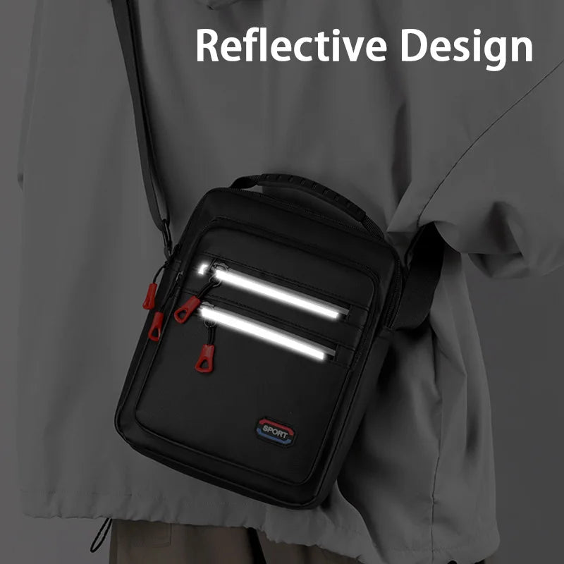 Bolso de hombro minimalista y elegante para hombre, bandolera con múltiples compartimentos de gran capacidad, bolso de hombro duradero para ir al trabajo