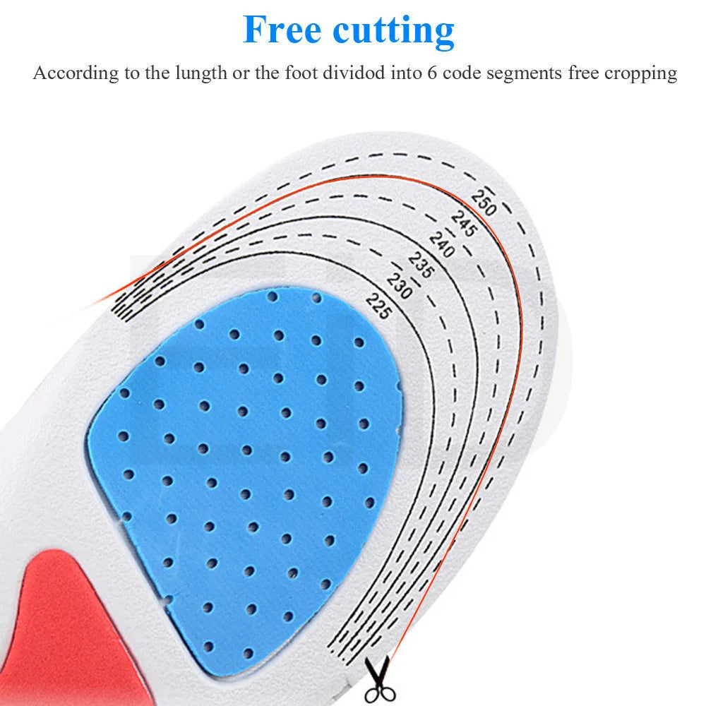 Almohadilla deportiva de Gel de silicona para zapatos, soporte para ARCO, espesamiento, absorción de impacto, almohadilla para zapatos de baloncesto y fútbol, plantilla suave de silicona Unisex