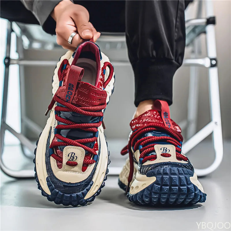 Novedad de primavera y verano para hombre, zapatos deportivos informales y cómodos con suela gruesa y versátiles a la moda para aumentar la altura