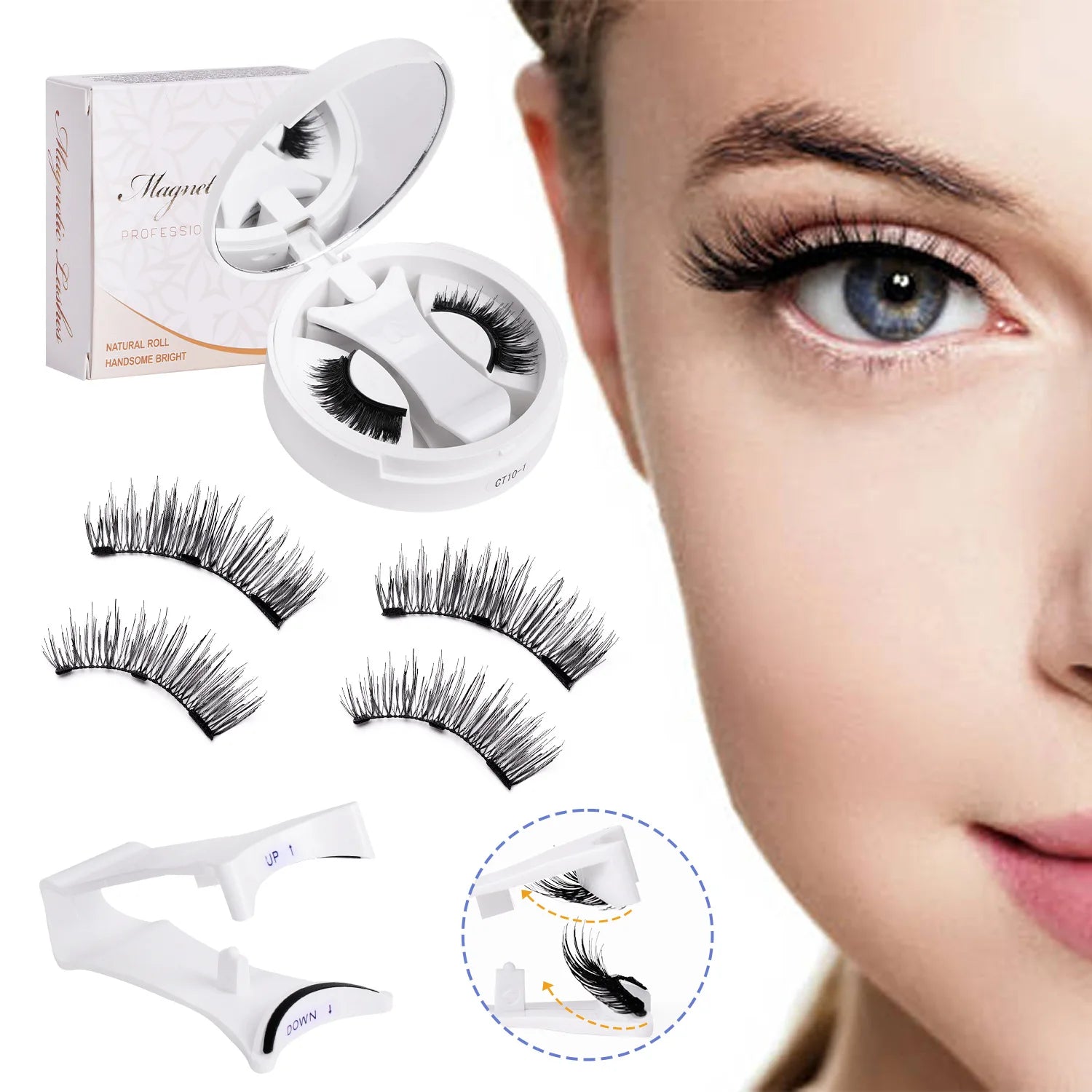Magnetic Fake Eyelashes Set – Reusable 3D, No Glue, Waterproof