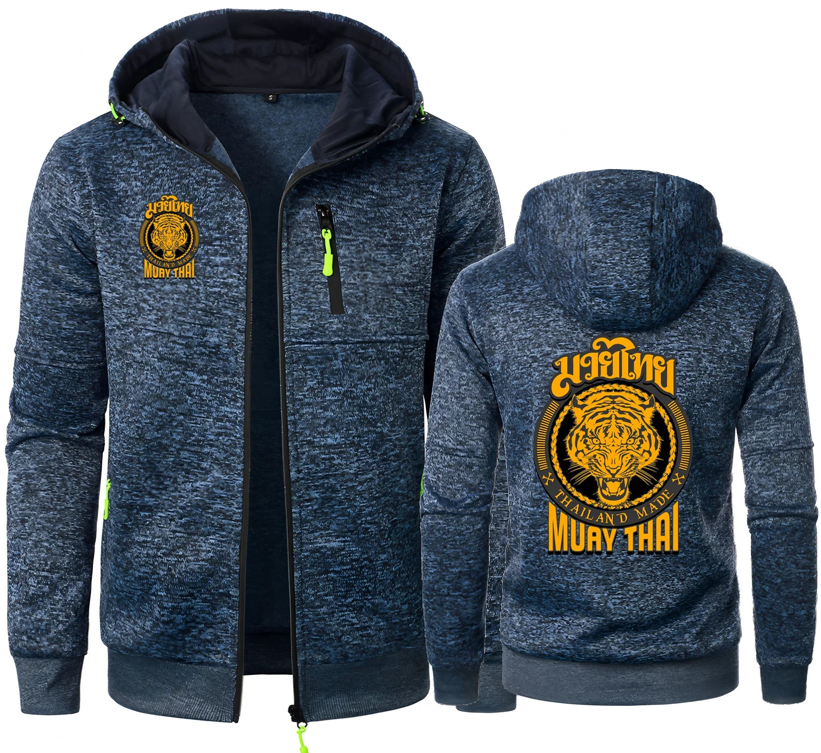MMA Muay Thai Tiger hombres sudaderas con capucha Tailandia lucha definitiva marcial Zip Jacquard Sudadera con capucha polar Ufcs Sudadera con capucha