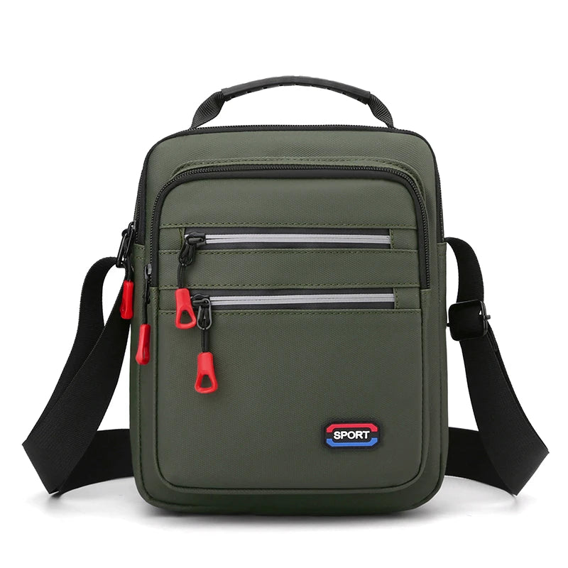 Bolso de hombro minimalista y elegante para hombre, bandolera con múltiples compartimentos de gran capacidad, bolso de hombro duradero para ir al trabajo