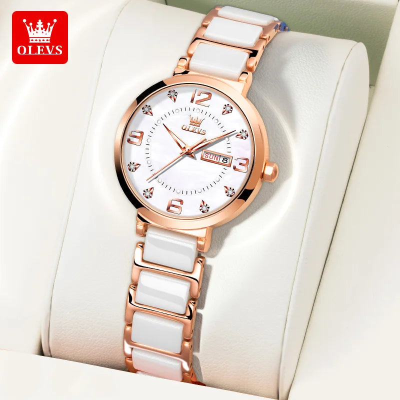 OLEVS Reloj de pulsera Para Mujer, Reloj de marca de lujo Para Mujer, pulsera elegante, relojes de cuarzo a la moda impermeables Para Mujer, Reloj Para Mujer