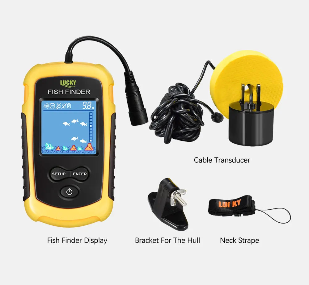El Envío Gratuito! FFC1108-1 Venta Caliente de Alarma 100 M Portable Sonar LCD Buscador de Buscadores de Los Pescados señuelo de la Pesca de Pesca Ecosonda