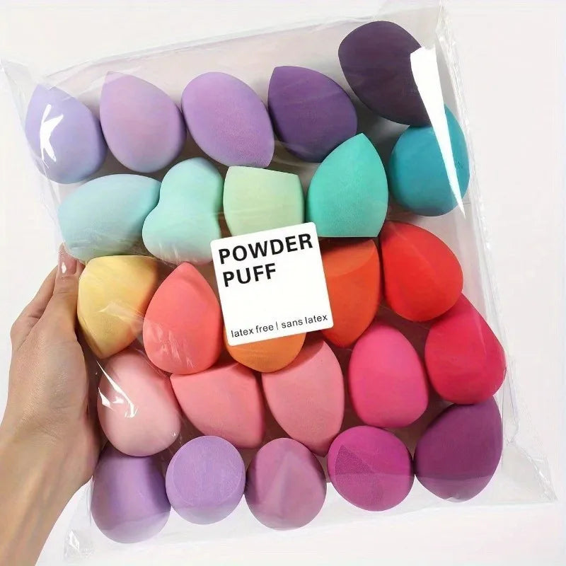 1/7/18 Uds. Esponja de maquillaje sin látex, sin fragancia, esponja de maquillaje húmeda y seca, adecuada para todo tipo de piel, colores aleatorios