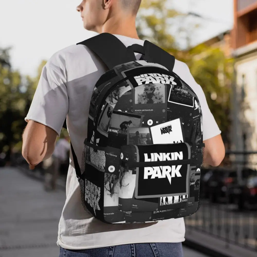 L-Linkin-S P-Park-S Band Mochila para estudiantes Mochila escolar Mochila de viaje para senderismo para niños y niñas Mochila de moda Bolsos de hombro