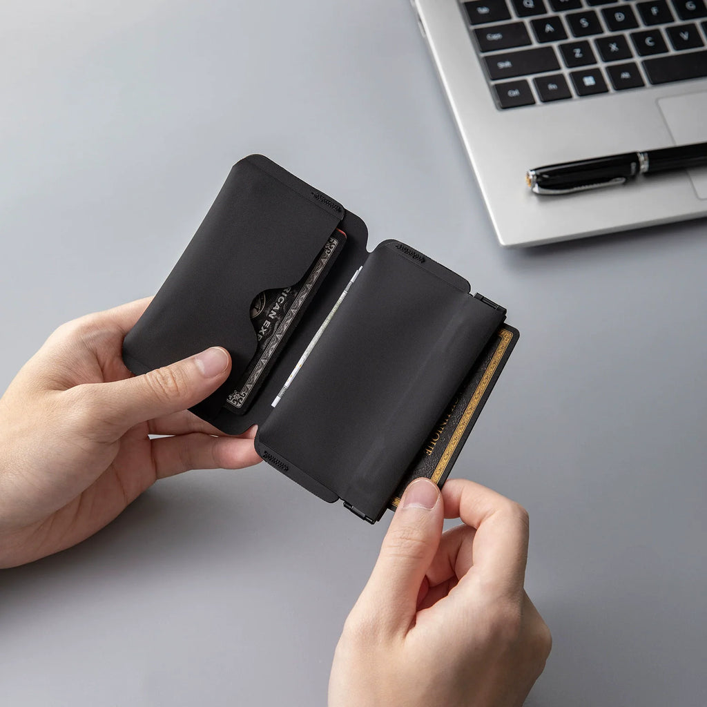 Cartera Magnética Plegable Mini EDC Ultraligera y Portátil, Monedero Multifuncional para Hombres y Mujeres, Tarjetero Delgado Bifold para Identificación