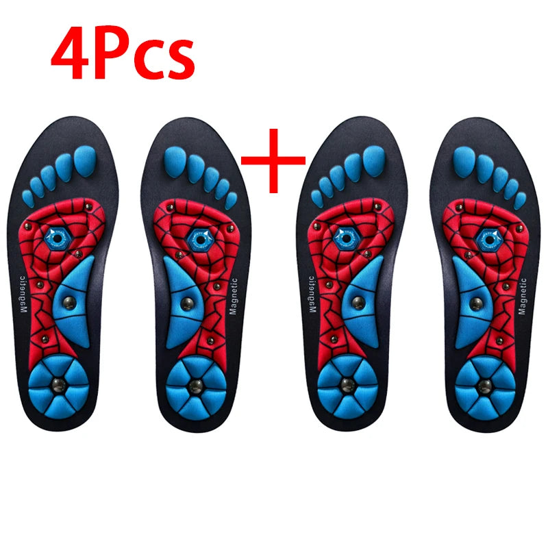 NUEVAS Plantillas Ortopédicas con Soporte de Arco, Plantillas de Masaje con Acupresión Plantar, Plantillas de Masaje con Terapia Magnética para Hombres y Mujeres, 2 Piezas/4 Piezas