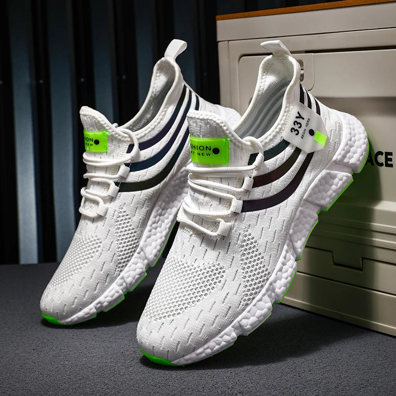 2025 zapatos para hombre, zapatillas transpirables para correr para hombre, zapatos de malla cómodos y ligeros para exteriores, zapatillas para caminar Unisex para mujer