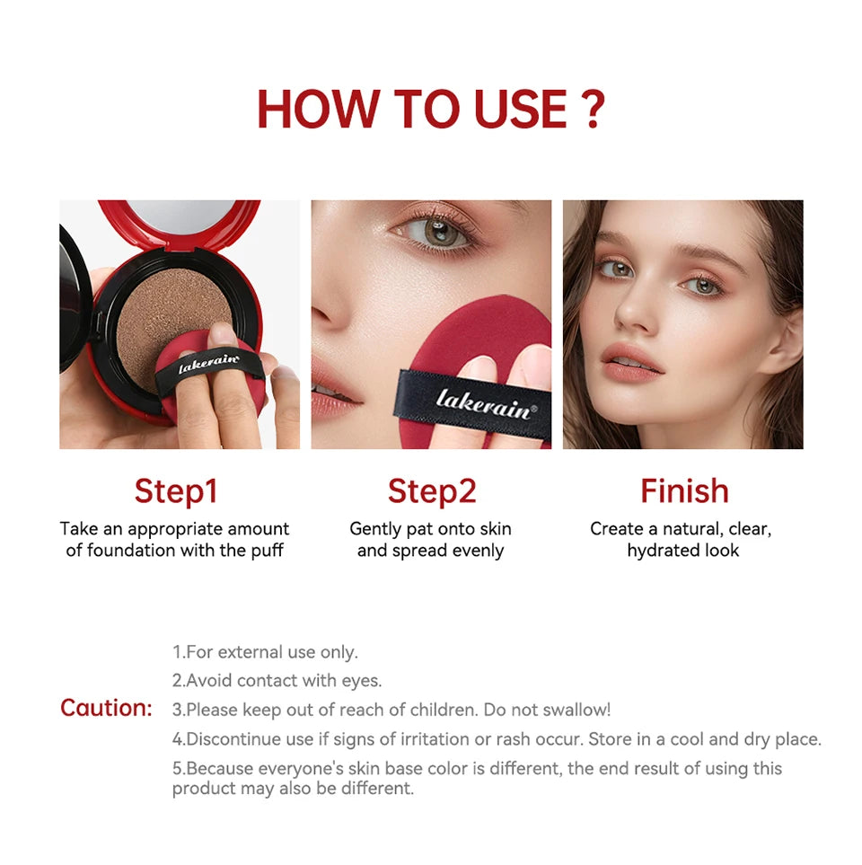 Mask Fit Red Cushion Foundation Long-Lasting Lightweight Buildable Coverage Semi-Matte Finish Korean Cushion Founda