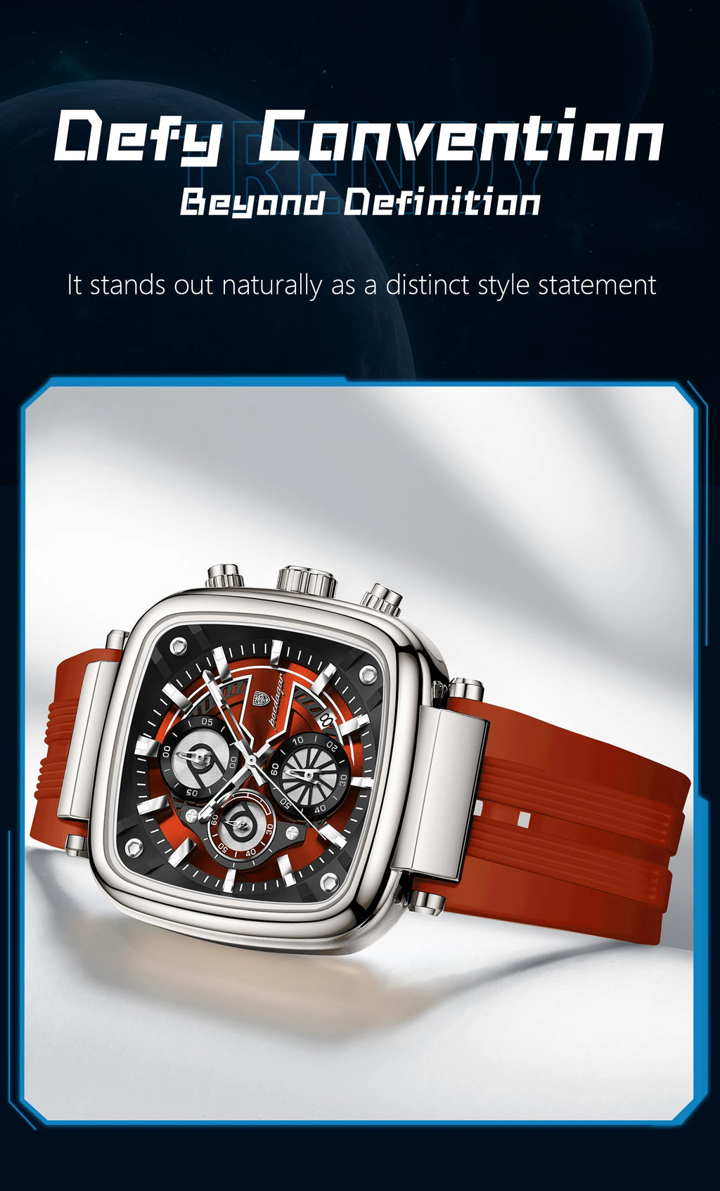POEDAGAR Luxury Watch For Men Calendar Luminous Waterproof Man Clock Male Chronograph Silicone Sports Men's Quartz Watches Reloj