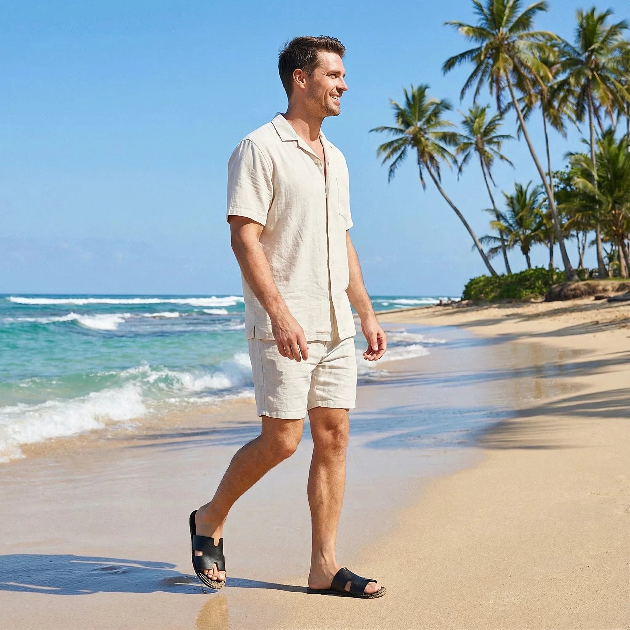 Nuevas sandalias casuales para hombre, para uso diario, baño, exterior, antideslizantes, resistentes al desgaste, ligeras y frescas.