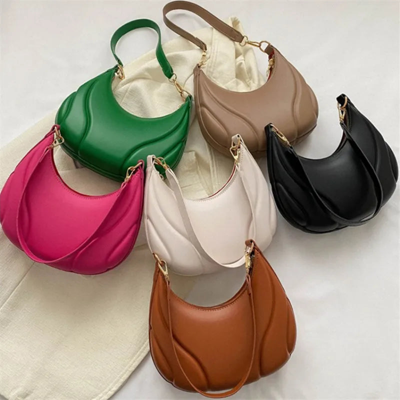 Elegante bolso de axila de cuero de Pu en relieve para mujer, bolso de hombro, bolso de mano de moda, bolso cruzado versátil para ir al trabajo