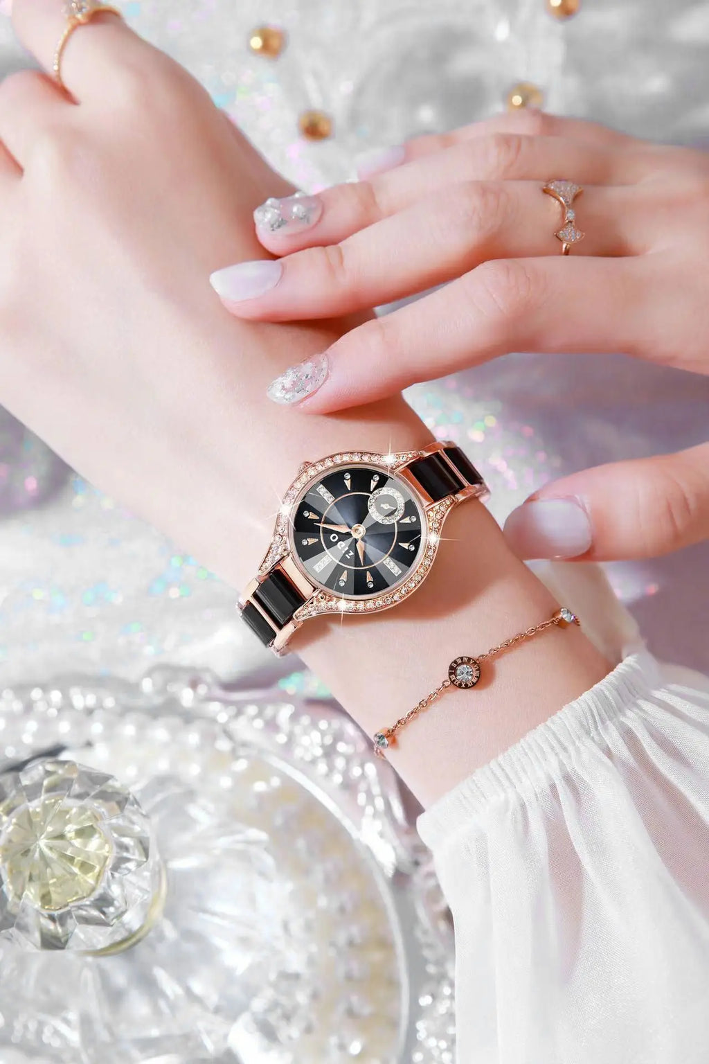 Reloj para Mujer, Marca de Lujo Retro, Resistente al Agua, con Incrustaciones de Diamantes, Acero Inoxidable de Alta Calidad, Reloj de Moda Femenino