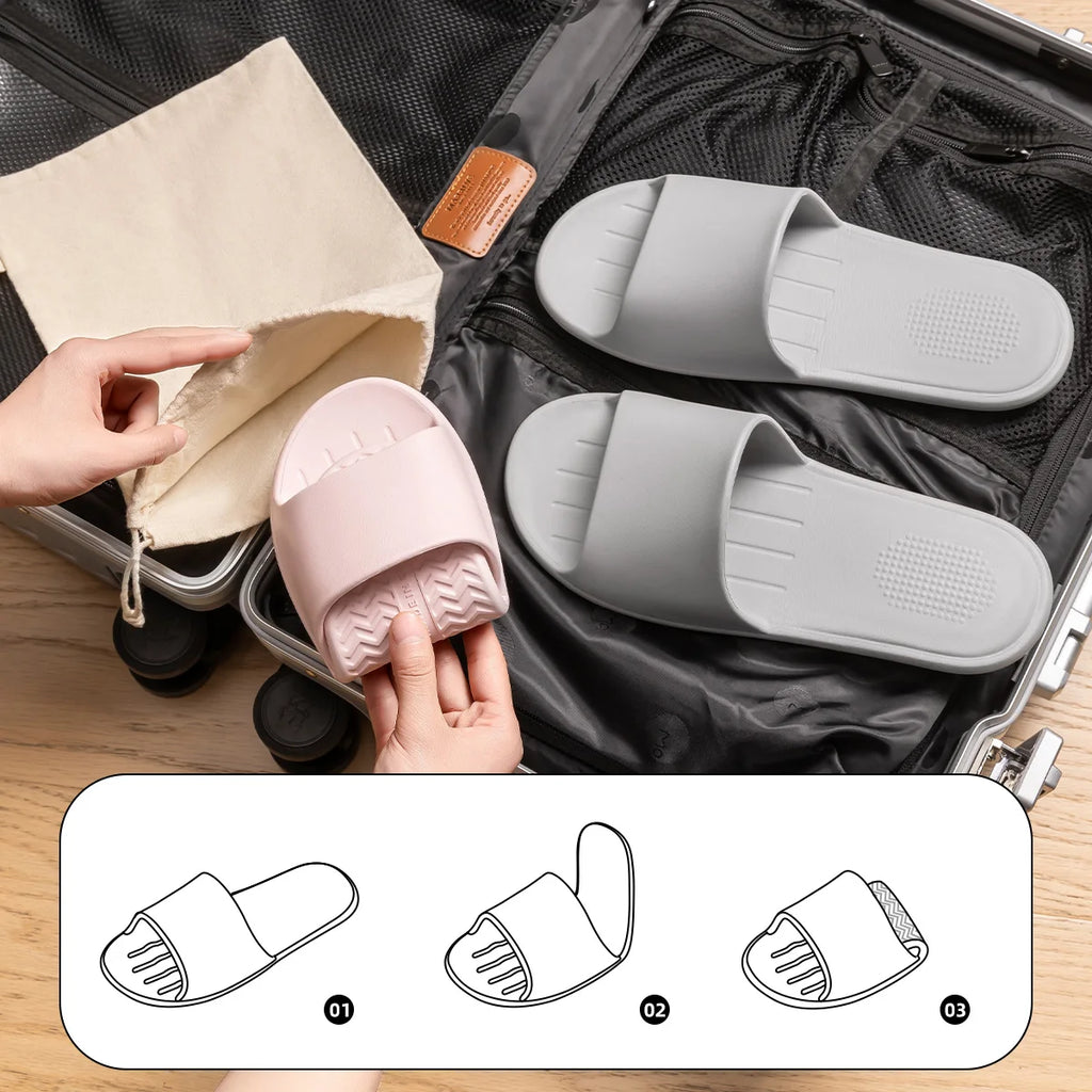 Zapatillas cómodas de EVA, zapatillas de interior de viaje fáciles de plegar, cómodas zapatillas informales ligeras