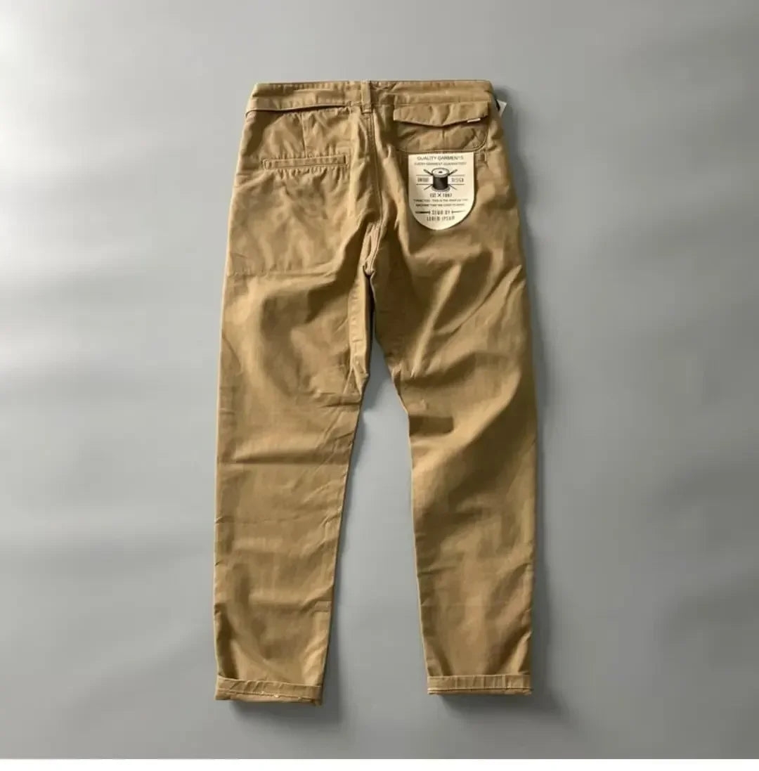 Pantalones Cargo resistentes de algodón puro de estilo americano para hombres, calzado informal de pierna recta holgada antisuciedad y antidesgaste