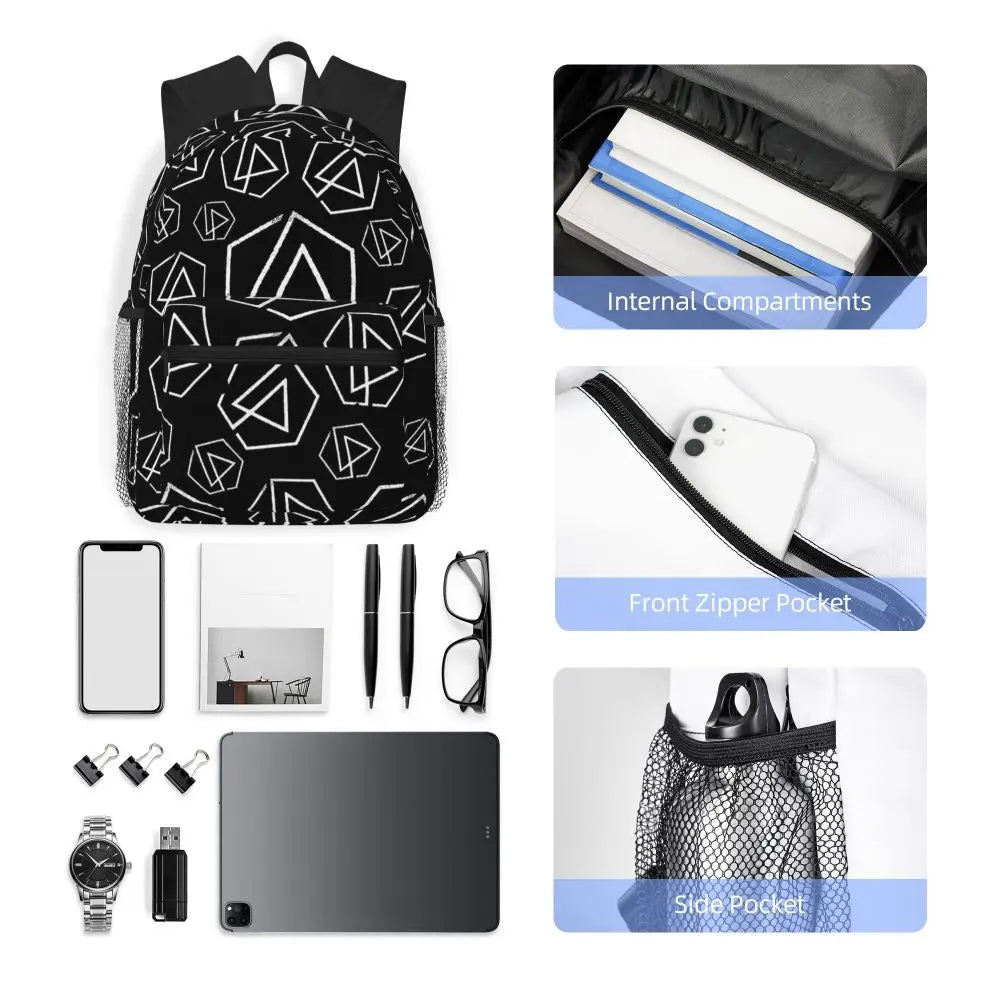 L-Linkin-S P-Park-S Band Mochila para estudiantes Mochila escolar Mochila de viaje para senderismo para niños y niñas Mochila de moda Bolsos de hombro