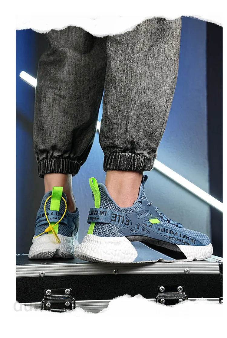 Zapatos nuevos para hombre, zapatillas ligeras informales a la moda para correr, ocio elástico, malla para exteriores, deportes de verano, tenis, hombre para caminar, talla 2025