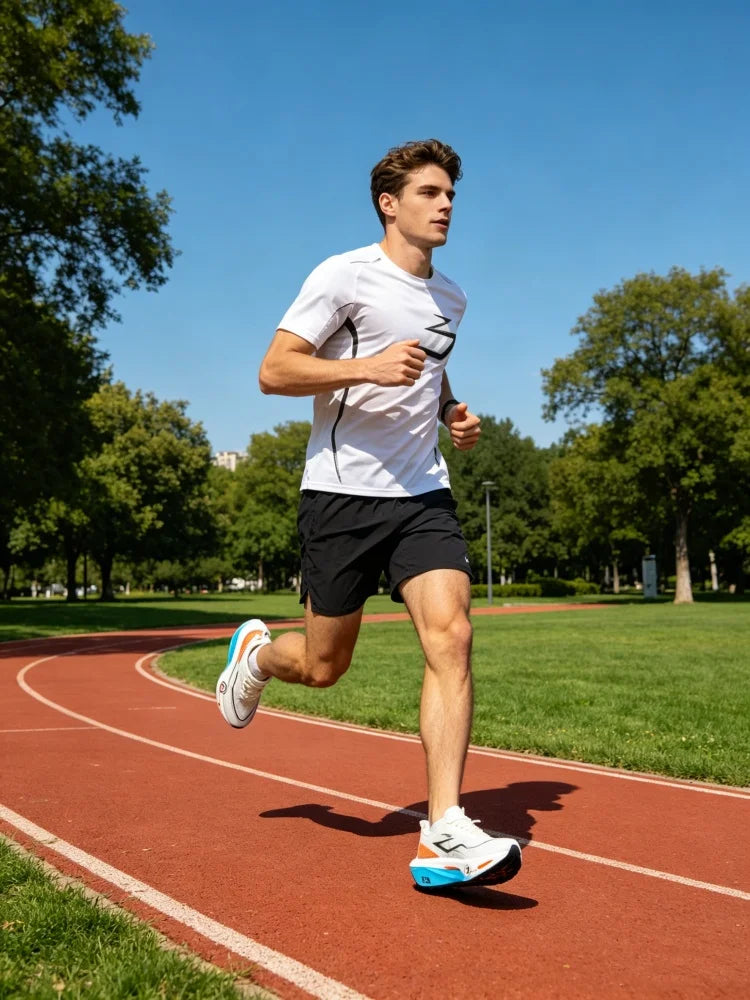 Zapatillas para correr para hombre, zapatillas deportivas para maratón con placa de carbono, transpirables, ligeras, cómodas, antideslizantes, deportivas especiales para mujer