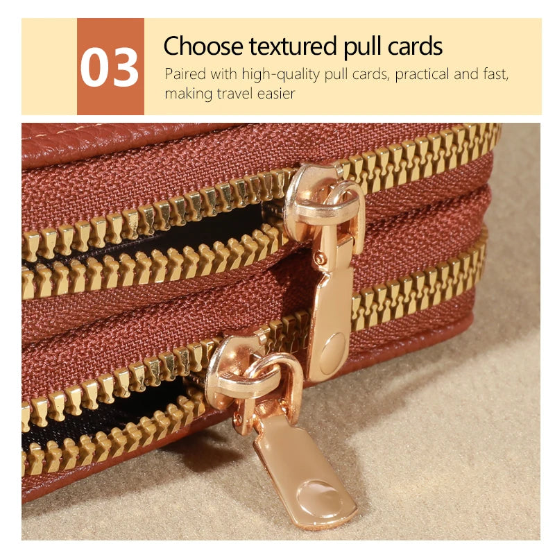 Cartera corta con cierre transparente para mujer Patrón de lichi Monaiea-cartera con múltiples ranuras para tarjetas, gran capacidad, a la moda