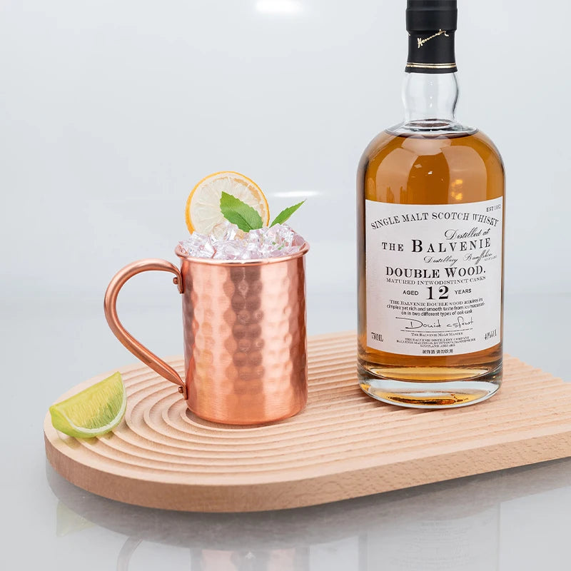 Nuevas tazas 100% cobre puro, tazas Moscow Mule de cobre puro sólido, tazas de cóctel de 400 ml, tazas para cerveza, leche y otras bebidas.