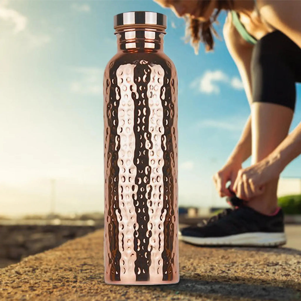 Botella de agua de cobre para beber, botella de agua aislada a prueba de fugas, taza portátil a prueba de fugas de 27Oz para hidratación, gimnasio, senderismo al aire libre