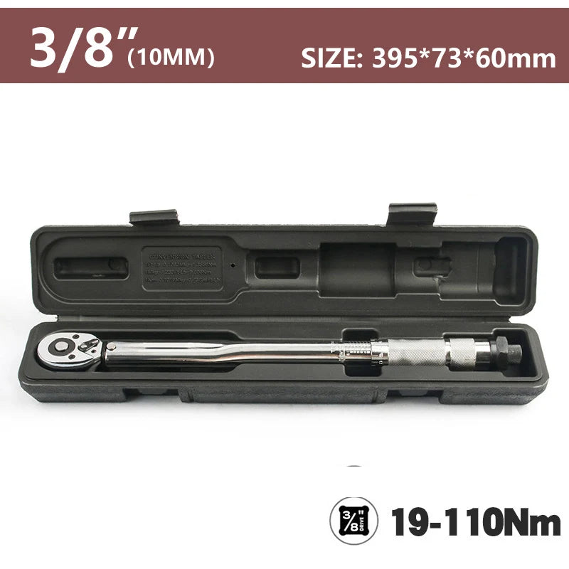 1/2 3/8 1/4 Torque Wrench, Square Drive, High Precision Adjustable Ratchet Wrench, Professional Automotive Tool for Bicycle