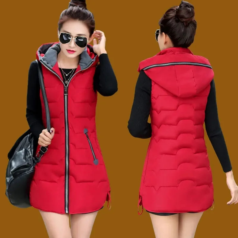 2026 chaquetas abrigo Mujer chaleco Otoño Invierno chaleco con capucha Mujer Veste Mujer Parkas largas Chaqueta Para Mujer Casaco ropa femenina