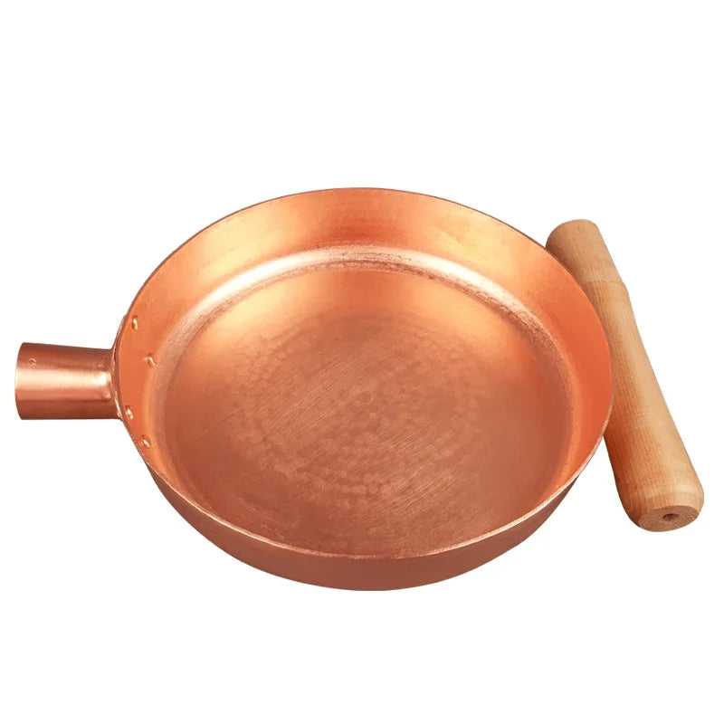 Sartén de cobre de transferencia de calor rápida, sartén antiadherente gruesa de 2mm, Compatible con inducción, olla de cocina de cobre puro 100% forjada a mano