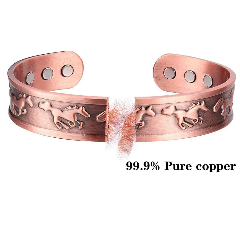 Pulsera magnética de cobre puro para hombres, imanes ajustables para artritis, brazalete para mujeres, terapia, brazaletes de energía para la salud, triangulación de envíos/al por mayor