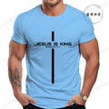 Camiseta para hombre con estampado de Jesús es rey, camisetas gráficas Unisex, moda Harajuku, pantalón corto informal de calle, camisetas de manga Jesús es rey