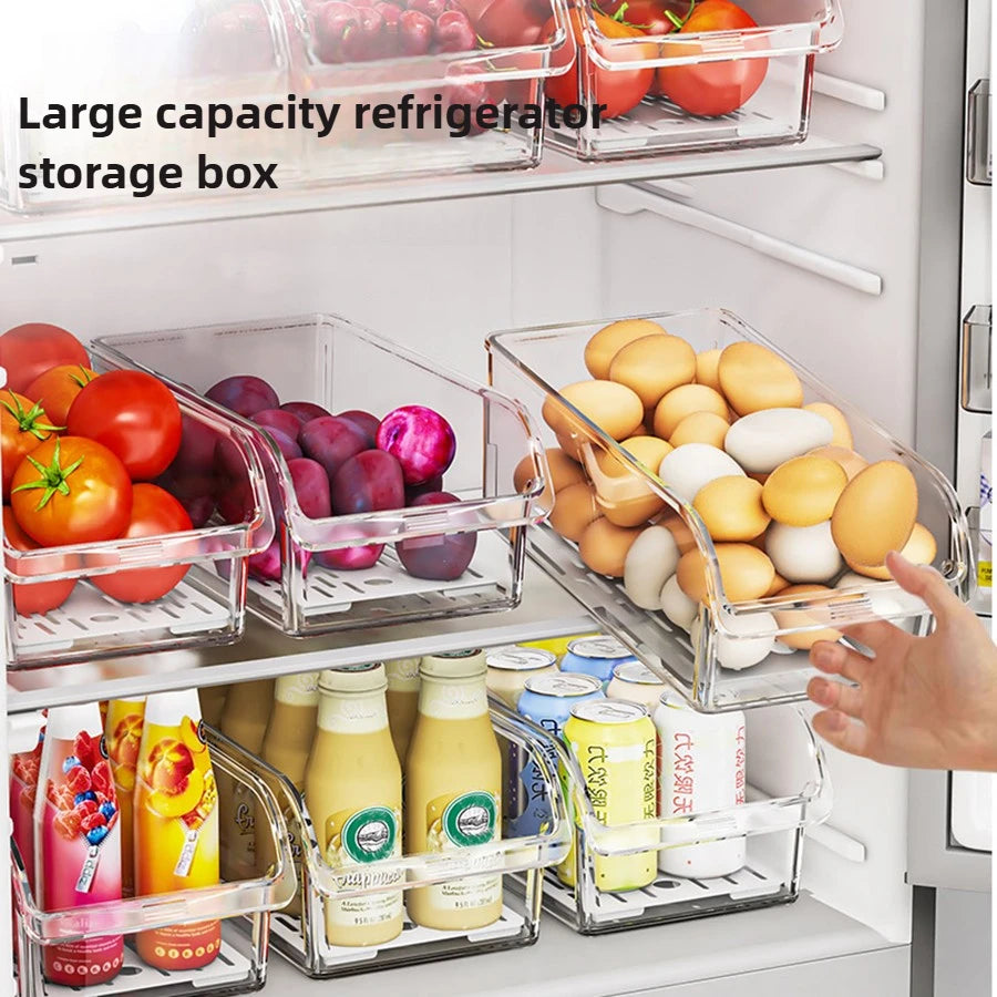 Aesthetic Clear Fridge & Pantry Organizer Bins