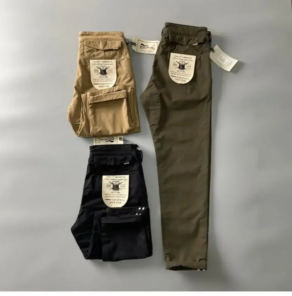 Pantalones Cargo resistentes de algodón puro de estilo americano para hombres, calzado informal de pierna recta holgada antisuciedad y antidesgaste
