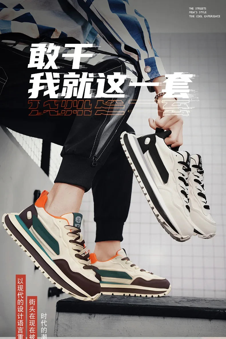 Zapatillas Deportivas Transpirables para Hombre, Primavera 2026, con Suela Suave Antideslizante, Blancas, Modernas, Estilo Casual