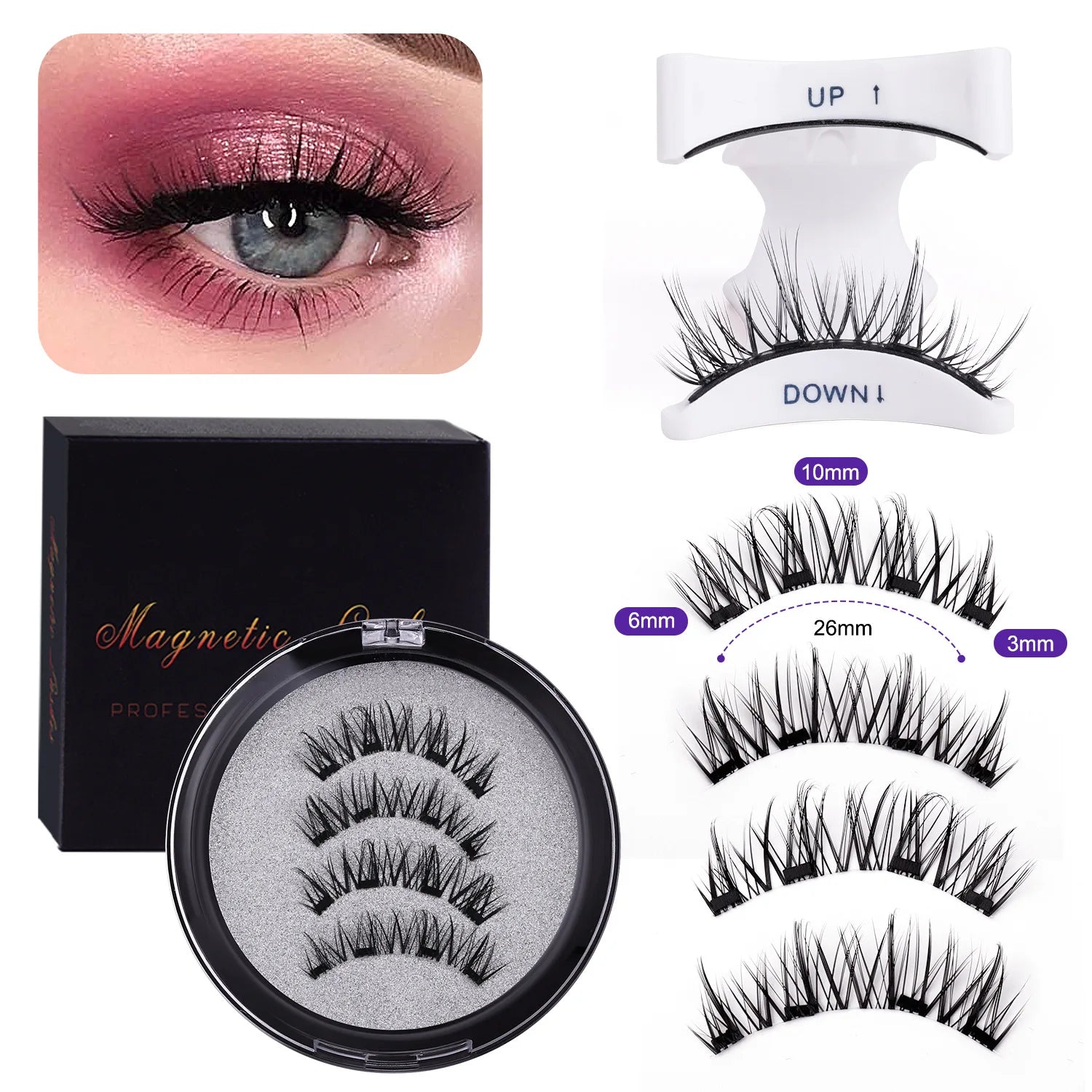 Magnetic Fake Eyelashes Set – Reusable 3D, No Glue, Waterproof