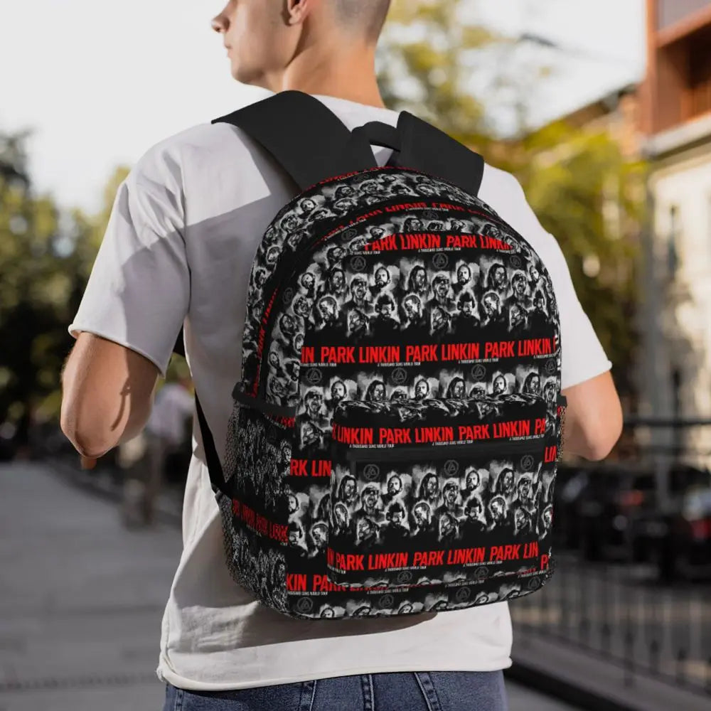 L-Linkin-S P-Park-S Band Mochila para estudiantes Mochila escolar Mochila de viaje para senderismo para niños y niñas Mochila de moda Bolsos de hombro
