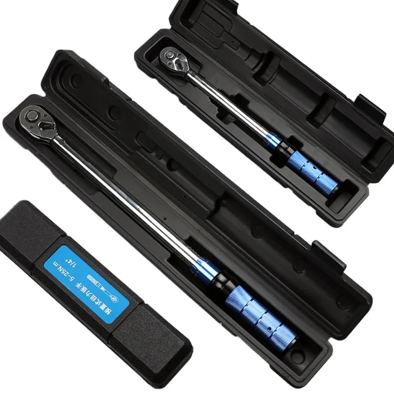 Llave dinamométrica 1/2 3/8 1/4, accionamiento cuadrado, llave de trinquete ajustable de alta precisión, herramienta automotriz profesional para bicicleta