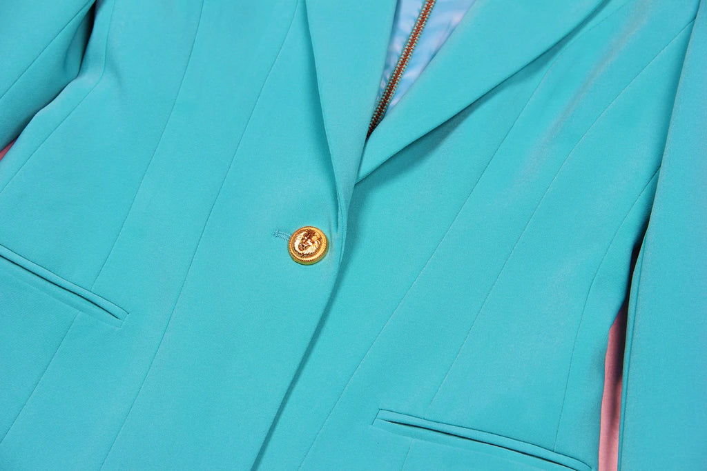 Primavera y otoño nueva moda de alto grado sólido de manga larga Delgado temperamento de viaje social vestido de moda de mujer Blazer