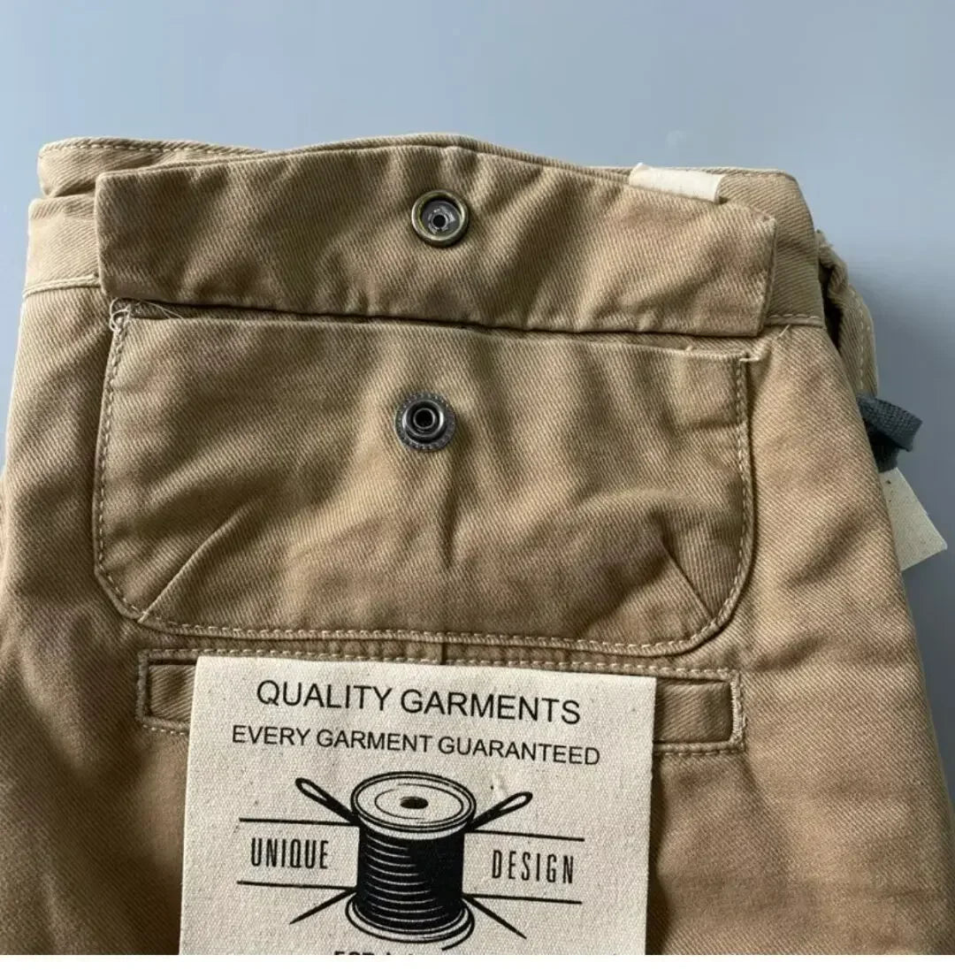 Pantalones Cargo resistentes de algodón puro de estilo americano para hombres, calzado informal de pierna recta holgada antisuciedad y antidesgaste