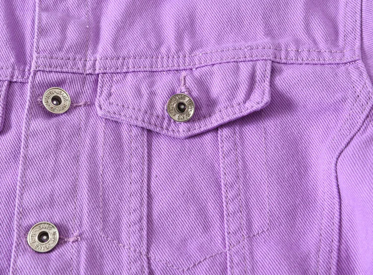 Nuevas Chaquetas Vaqueras Moradas de Moda para Hombre con Agujeros, Abrigos de Mezclilla Sólidos para Primavera y Otoño, Chaquetas Vaqueras Casuales de Algodón para Hombre, Tallas hasta 5XL