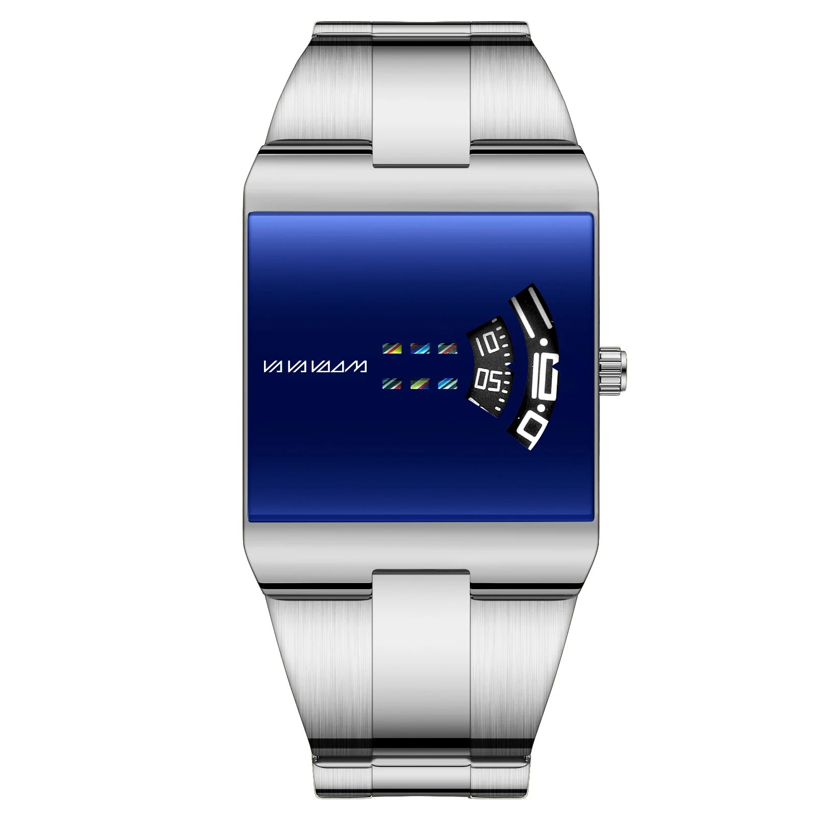 Reloj de cuarzo cuadrado clásico VA VA VOOM con esfera dorada creativa, diseño de moda para hombre, reloj de acero de superficie de gran venta para hombre.
