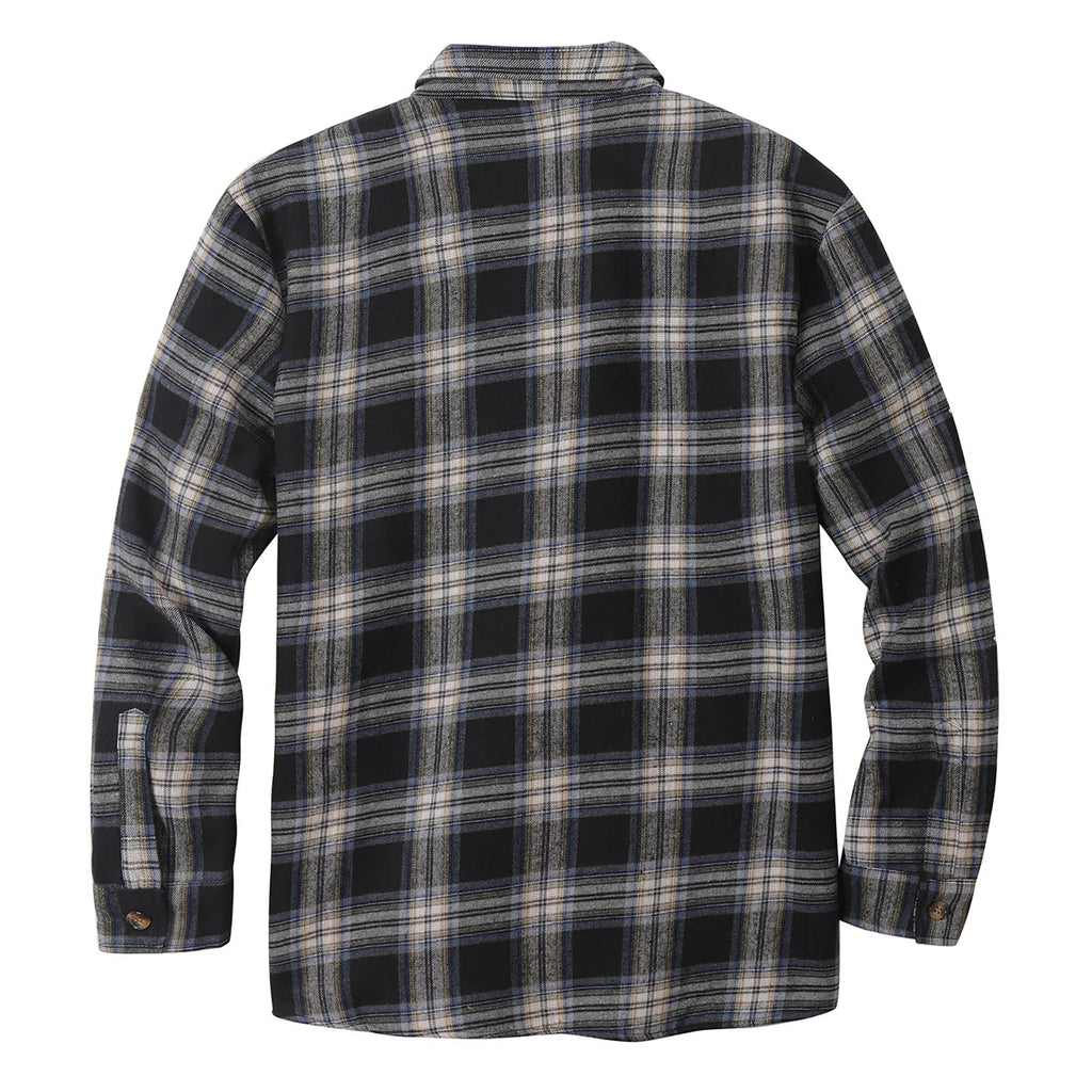 New2026 Chaqueta de lana a cuadros para hombre, Otoño Invierno, cuello vuelto, botón, camisa gruesa, chaqueta para hombre, chaqueta informal, camisas