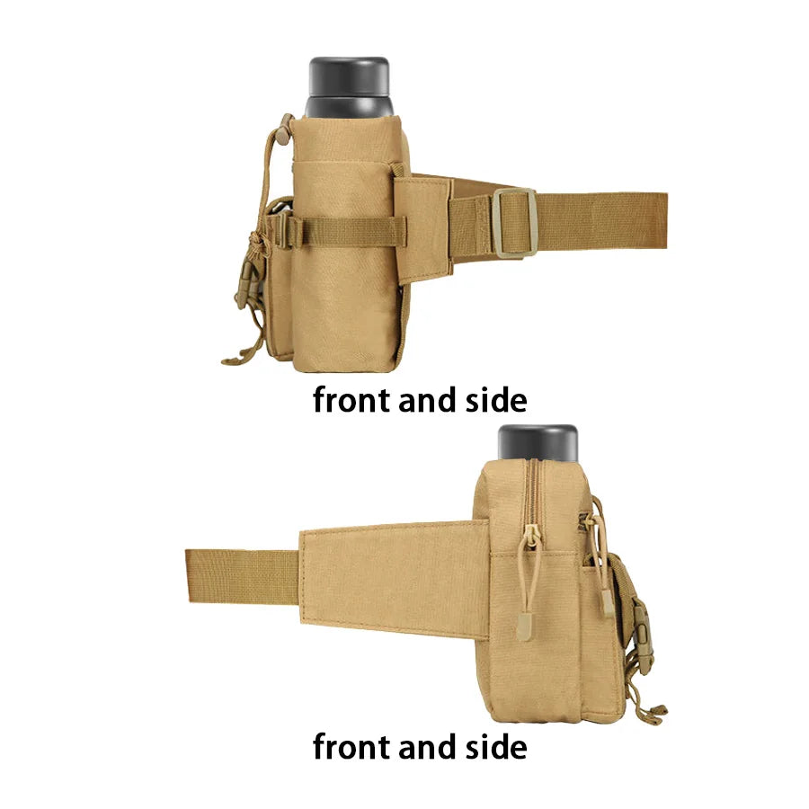 Riñonera Deportiva con Portabotella – Desmontable, para Trekking, Camping y Ciclismo