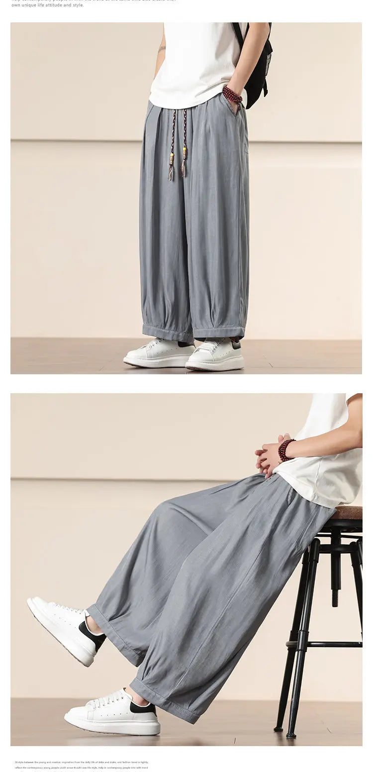 Pantalones Anchos Holgados de Hombre Estilo Chino para Primavera 2026, Pantalones Harem Casuales de Nueve Puntos para Hombre, Joggers Hip Hop de Otoño
