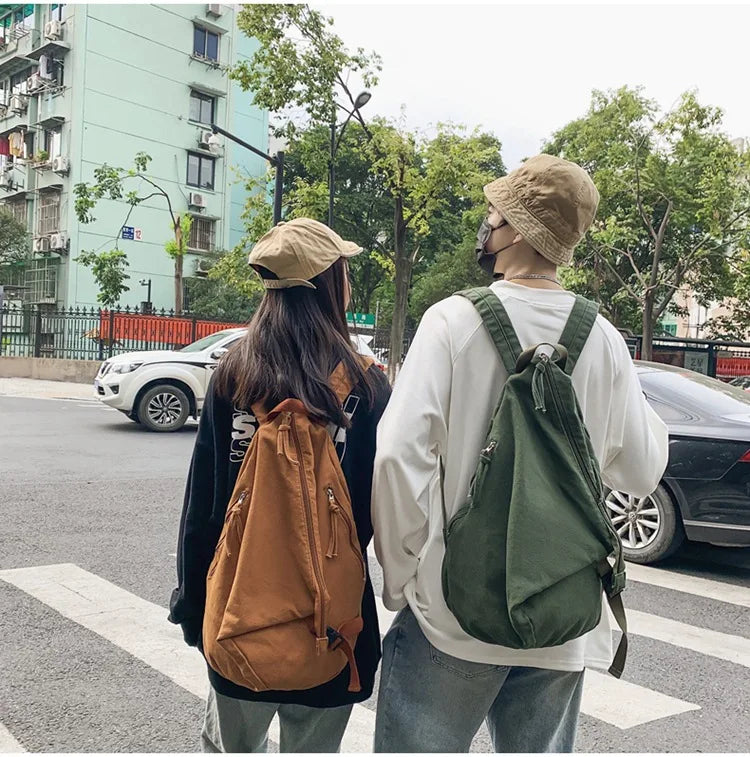 Mochila de lona de estilo japonés informal y a la moda para estudiantes de secundaria y universitarios mochila para mujeres 가mochilas masculinas